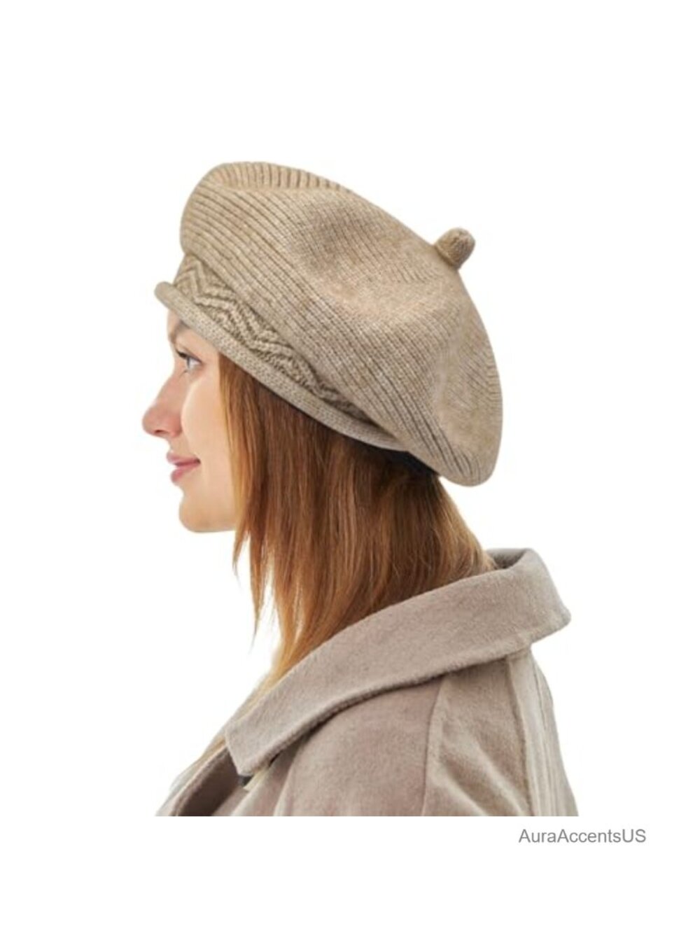 French Style Women's Wool Beret Hat Winter Warm Knit Cap